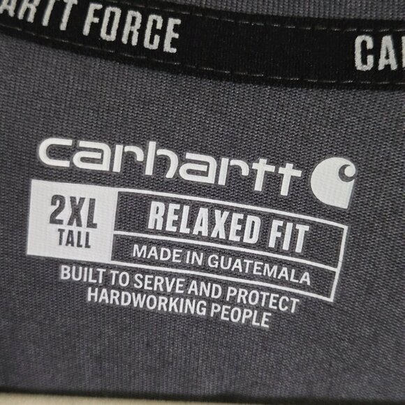 Carhartt Force Relaxed Fit Carbon Heather Lightweight Hoodie Size 2XLT - Picture 8 of 9